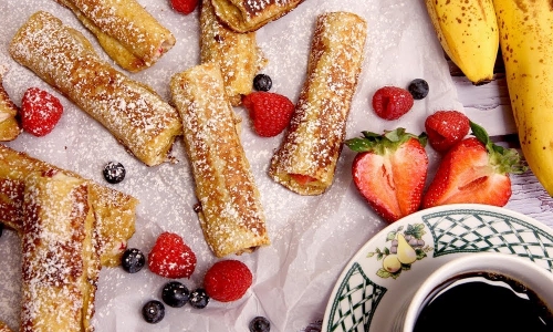 French Toast Roll Ups Recipe Laura In The Kitchen Internet Cooking Show