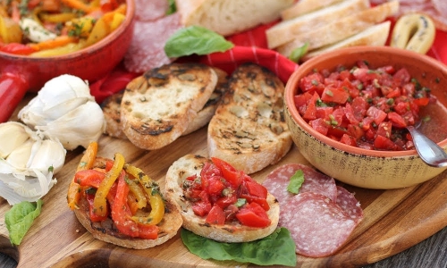 Internet Recipe in Cooking Peppers the Show Antipasti: Italian Bruschetta and - | Kitchen Laura Roasted