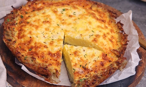 Quiche with Hashbrown crust Recipe-image