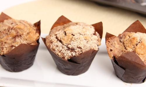 Chocolate Crumb Cake Muffins