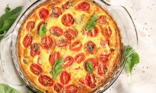 Margherita Pizza Quiche Recipe | Laura in the Kitchen - Internet ...
