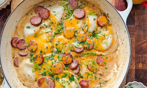 Skillet Pierogi and Kielbasa