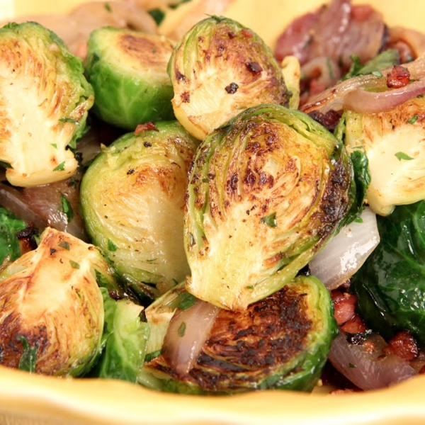 Brussels Sprouts with Onions and Pancetta