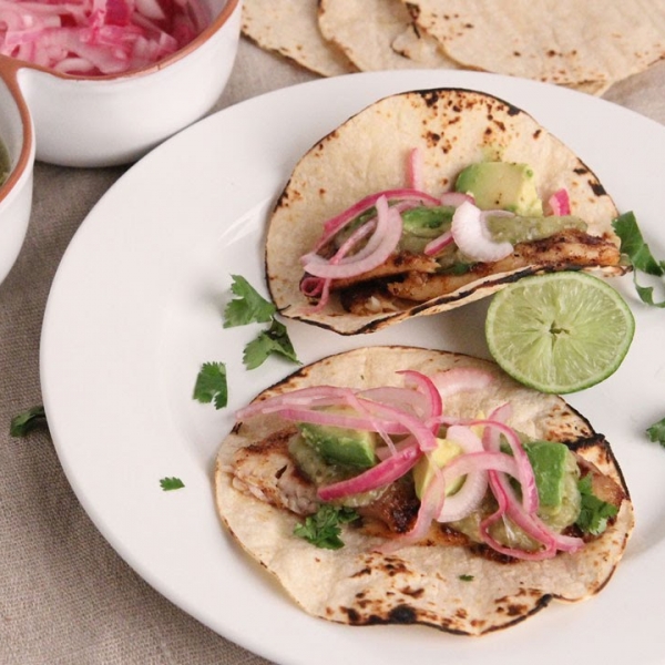 Fish  Tacos with Salsa Verde