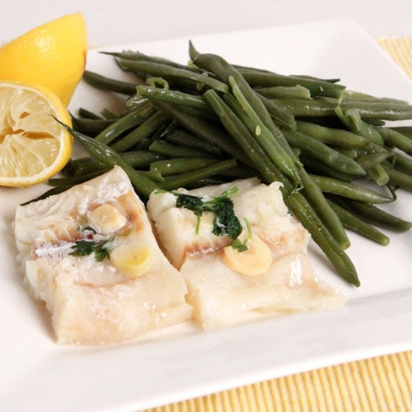 Nonna's Steamed Cod and Green Beans