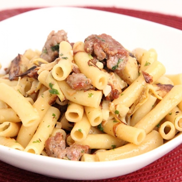 Pasta with Sausage and Artichoke Hearts